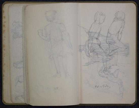 § Attributed to Dame Laura Knight Pencil drawings of figures, trees,